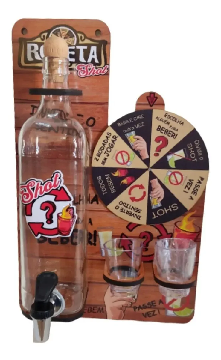 Jogo Roleta Roda Shot Tequila Beber Roleta Drink Shot