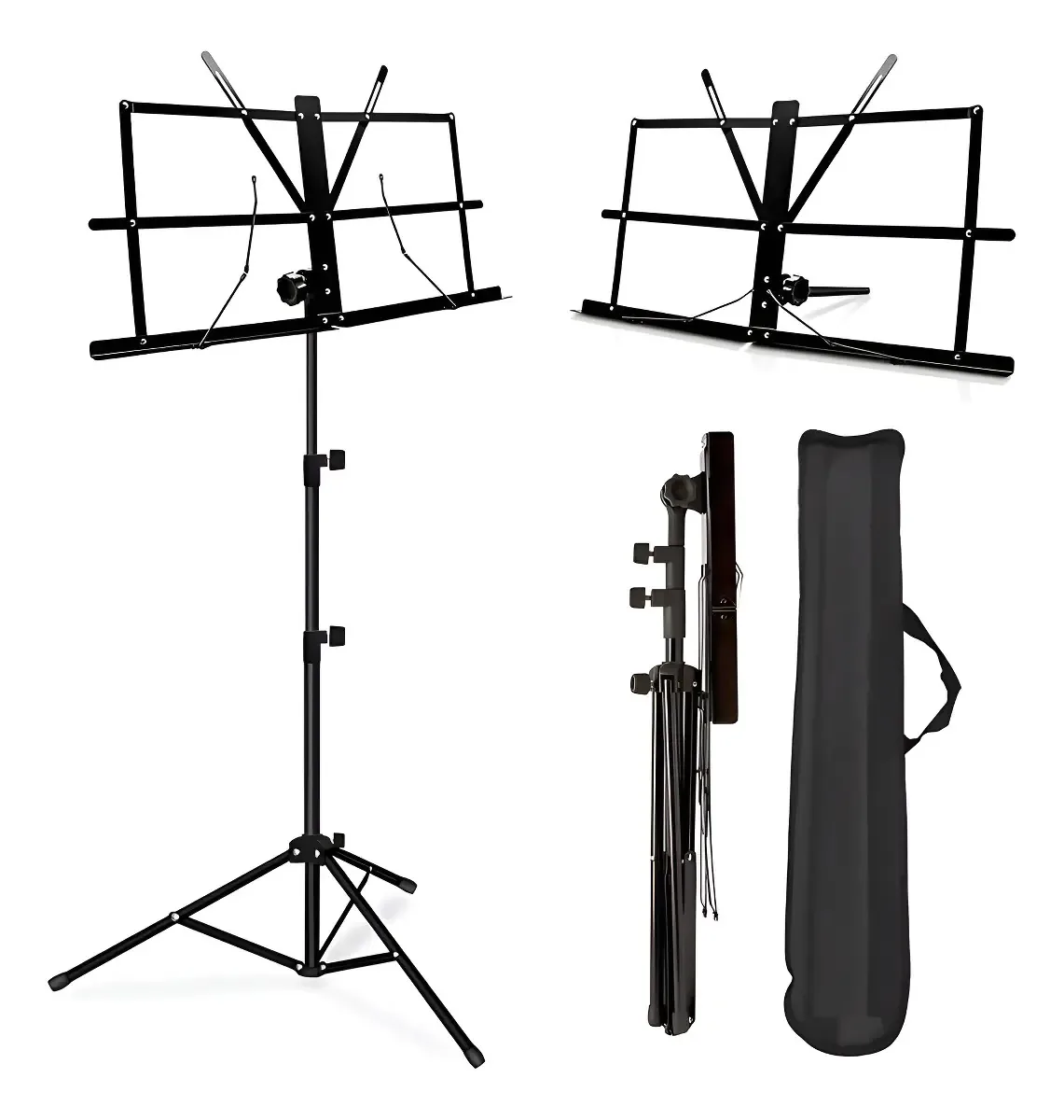 Estante Para Partitura Musical Reforçada P/ Tablet E Plastas Cor Preto