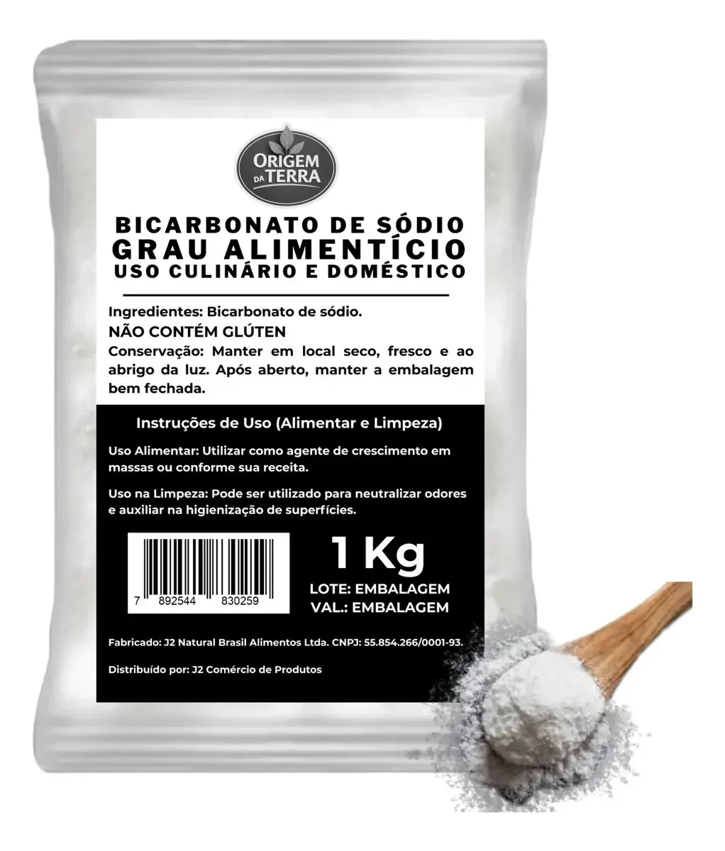 Bicarbonato Sódio - 1 Kg - Grau Alimenticio e Uso Culinario e Domestico