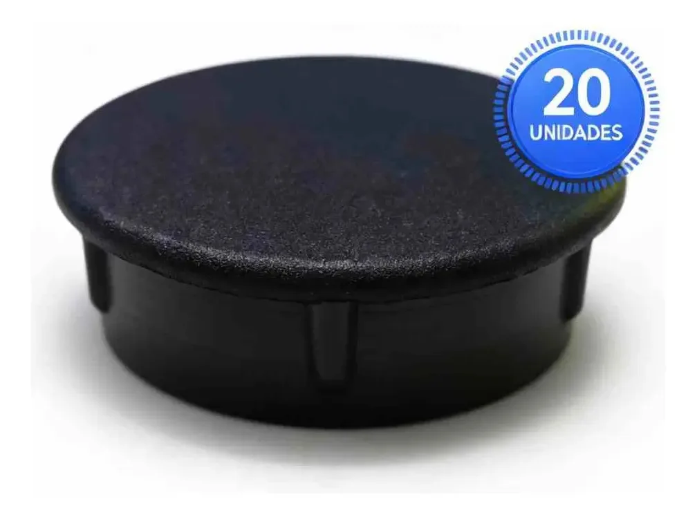 Kit 20 Ponteiras Antiderrapantes Redondas 2" para Tubo Metalon