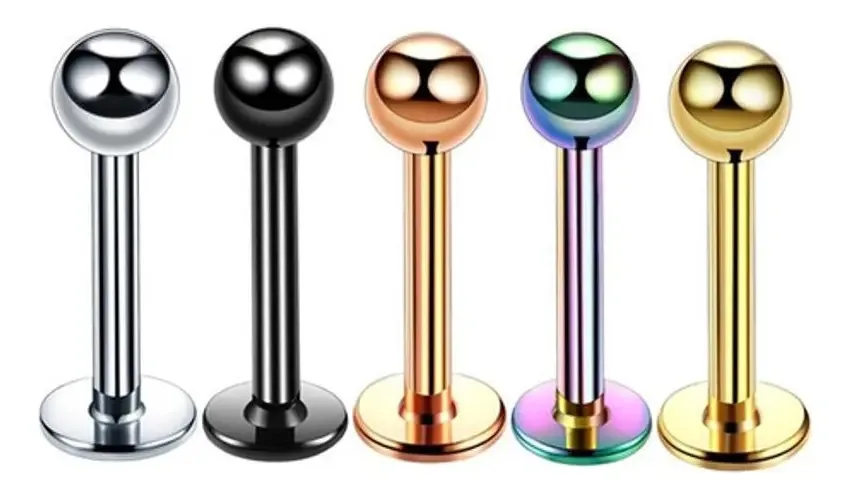 10 Piercings Tragus Medusa Bolinha 3 Mm Aço - Prata 8 Mm