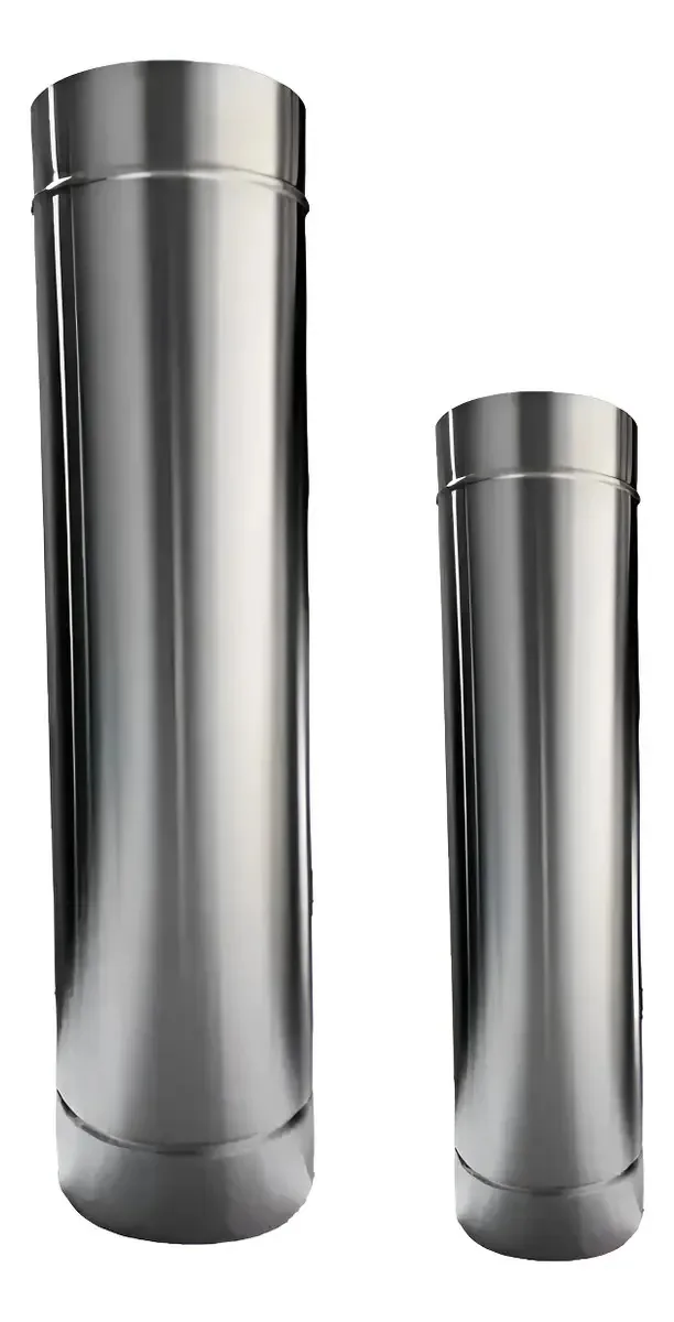 Kit 2 Tubos Inox Escovado 150mm DSA Calhas Chaminé/Churrasqueira