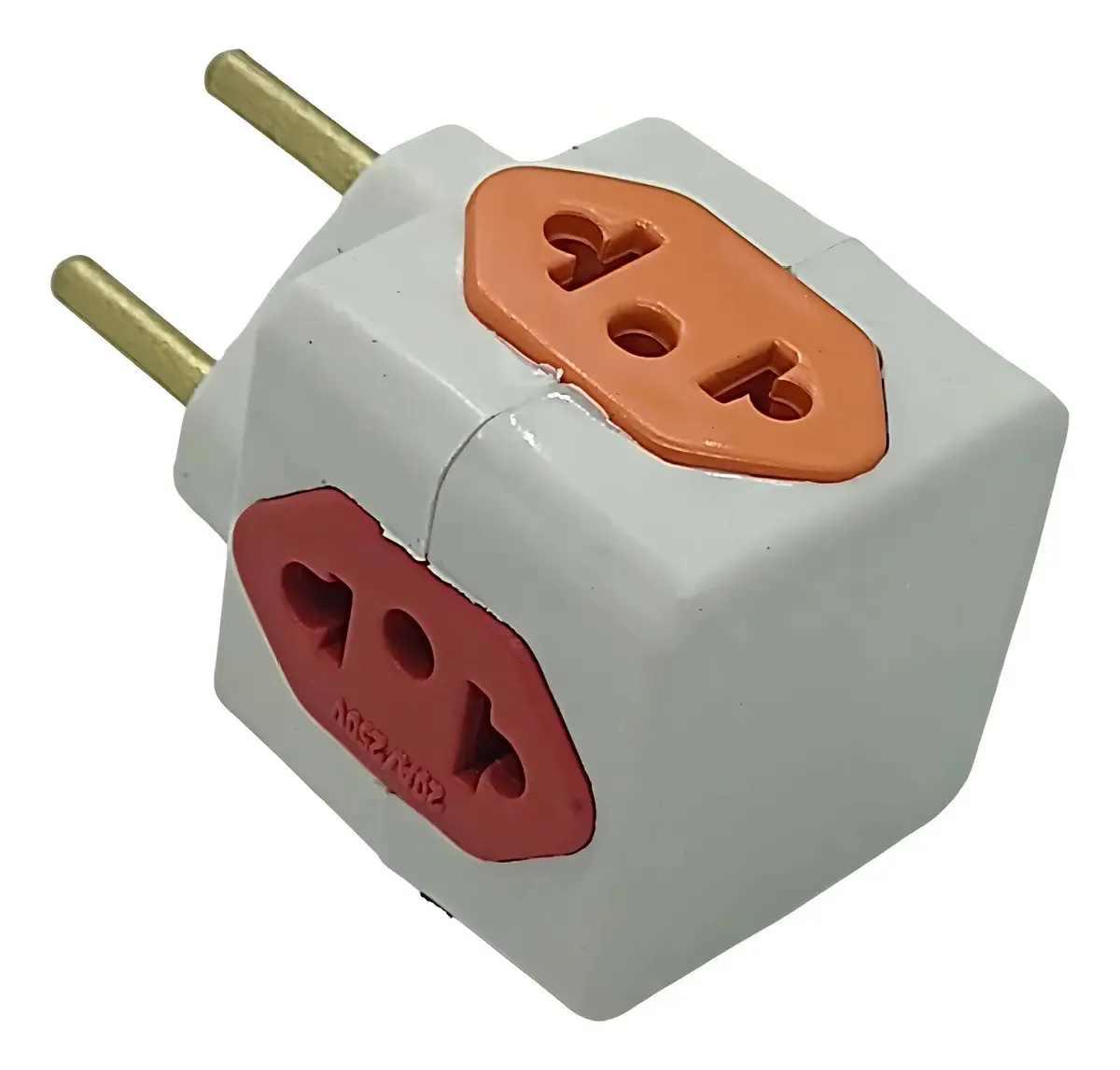 Adaptador de Tomada Cubo Actronic 4 Entradas 10A Americano Branco