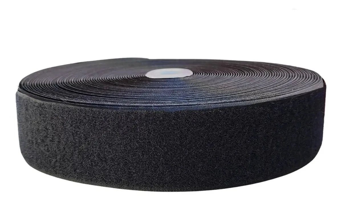 Fecho de Contato Fêmea 50mm Preto Rolo 25m Costura Compatível Velcro