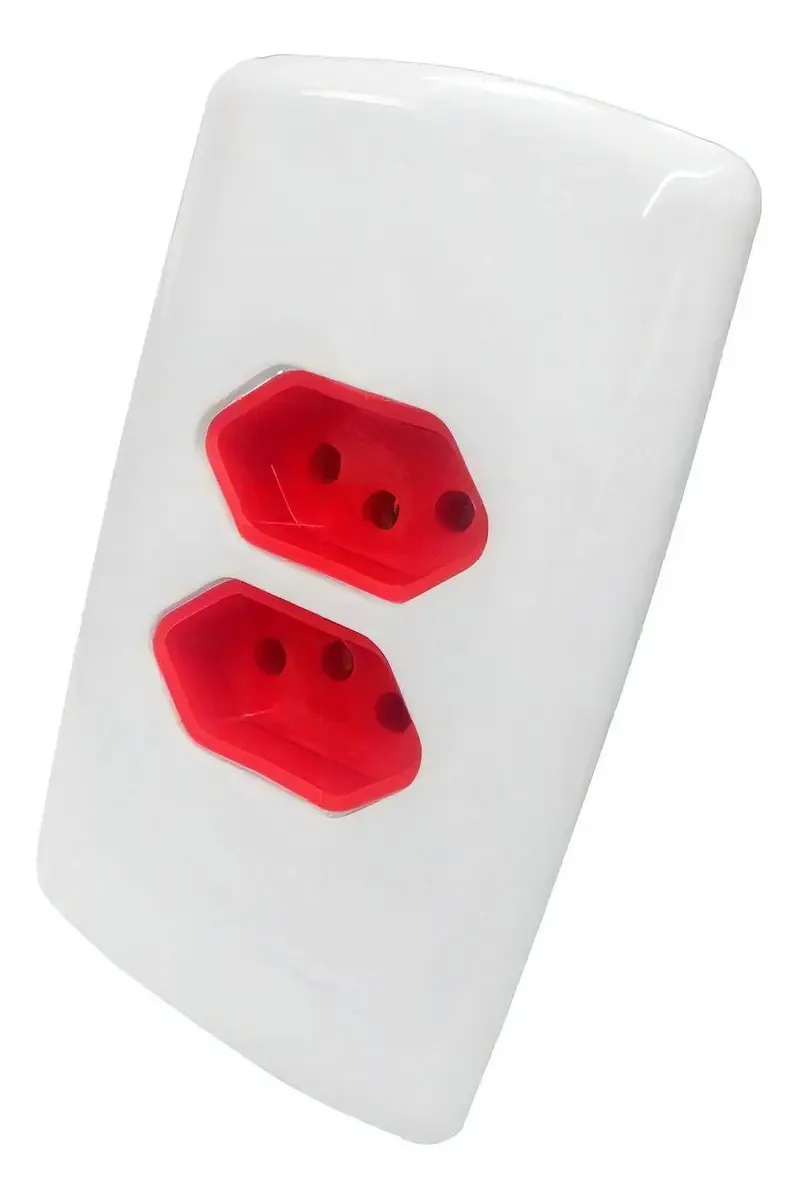2 Toms Univ 2p+t 10a Vermelhas C/ Placa 4x2 - Mônaco Tdm Cor Branco