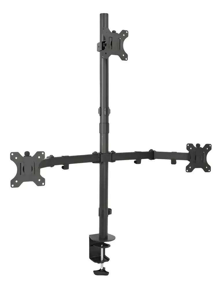 Suporte Para 3 Monitores 15 A 32 Base Morsa Ajuste De Altura