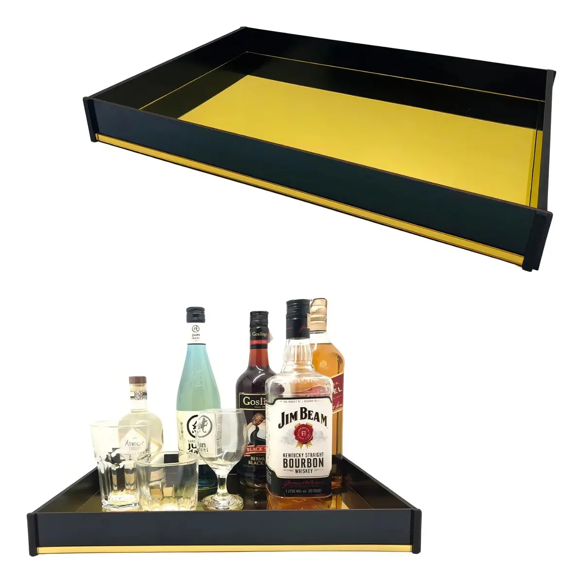 Bandeja Espelhada Decorativa 42x29x4