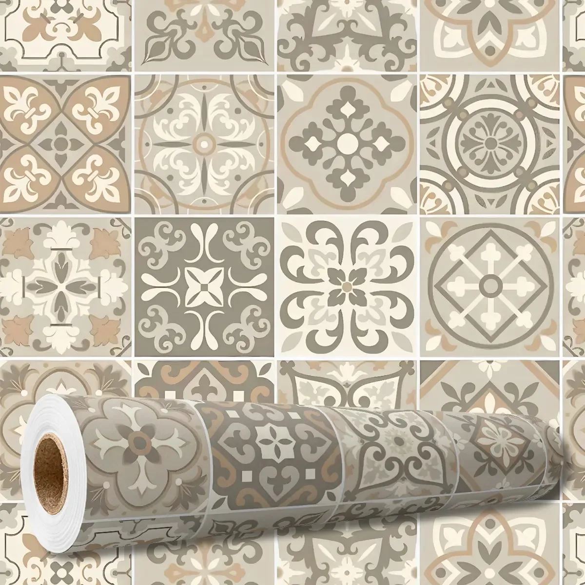 Adesivo Decorativo 3 Mts Papel Parede Azulejo Hidráulico Português Cozinha Box Banheiro Printoriah