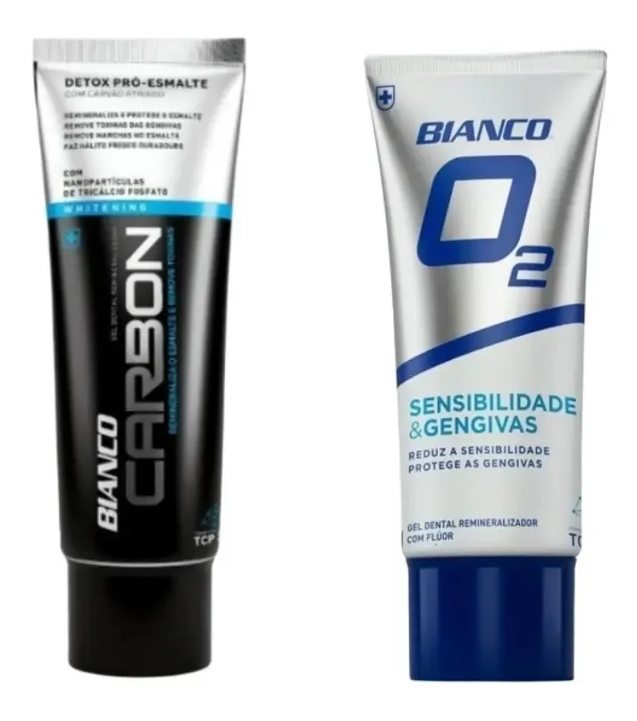 Creme Dental Bianco Carbon + Creme Dental O2