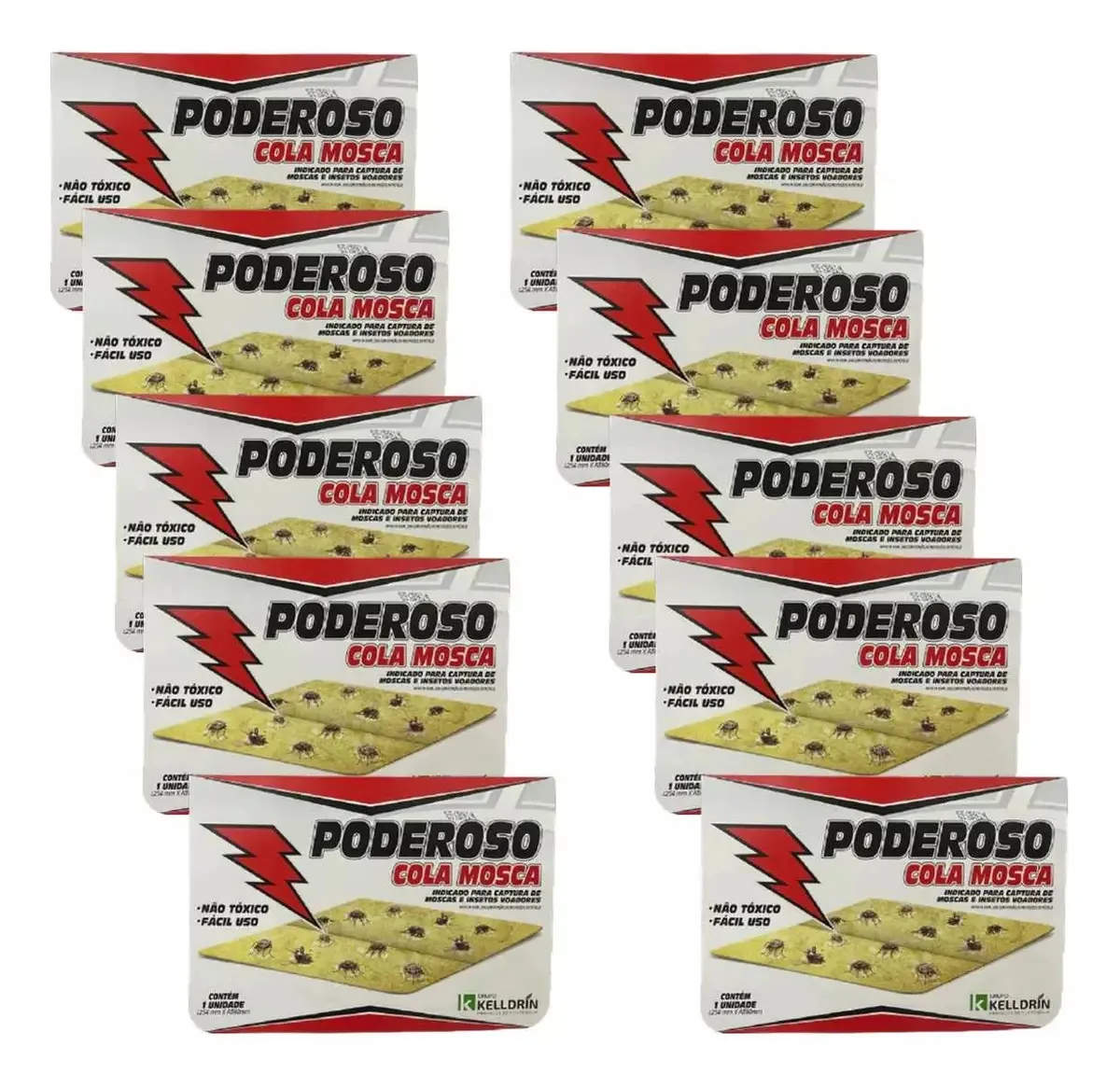 Armadilha Adesiva Kelldrin: Kit com 10 Pega Moscas e Insetos Voadores