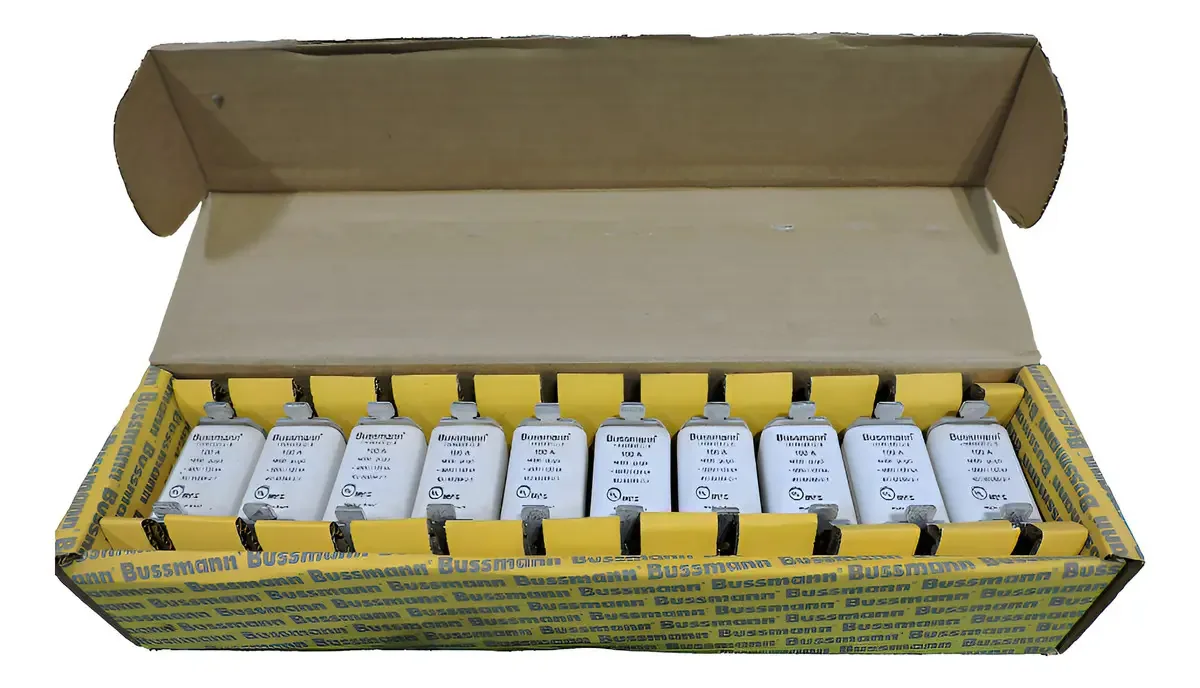 Kit com 15 Fusíveis Industriais Bussmann gL/gG de 100A para 500V