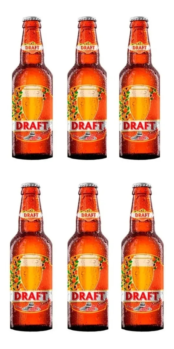 Chopp Draft Pêssego Kit Com 6 Unidades 600ml