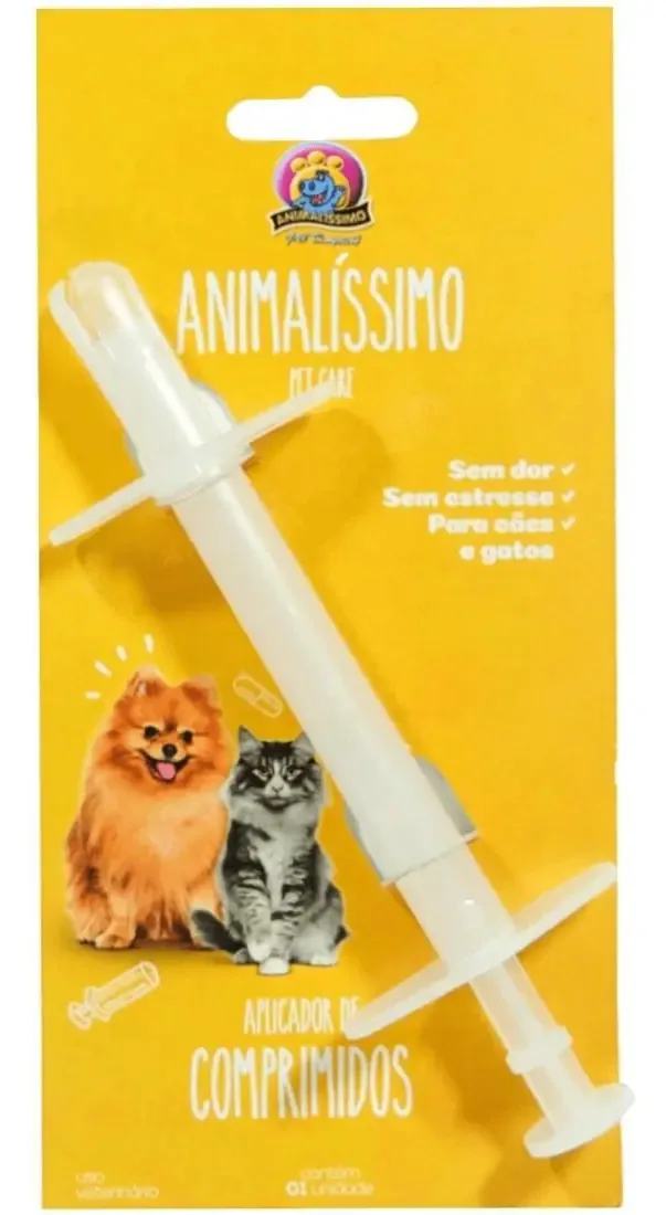 Aplicador Comprimidos Animalíssimo Cães E Gatos Kit 3