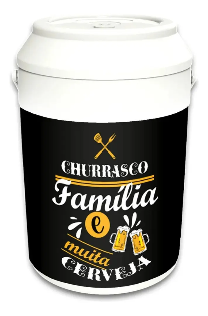 Cooler Térmico Para 8 Latinhas De 350ml Com Alça Premium Cor Churrasco Familia