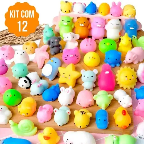 12 Squishy Mochi Bichinho Macio De Apertar Squishies Tiktok