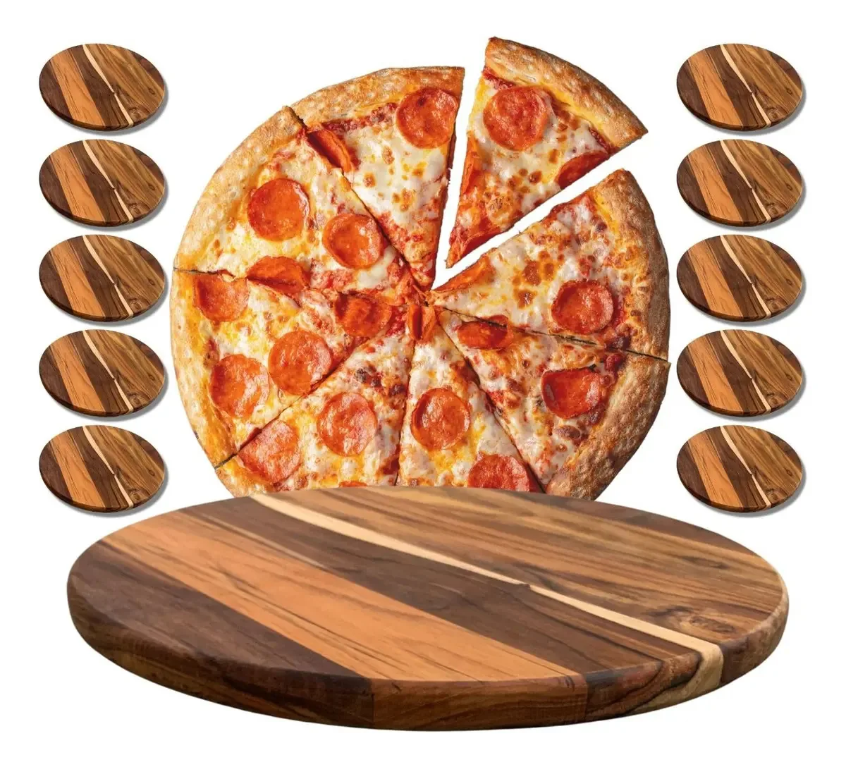 Kit 10 Tábuas 30cm Personalizadas Para Cortar E Servir Pizza