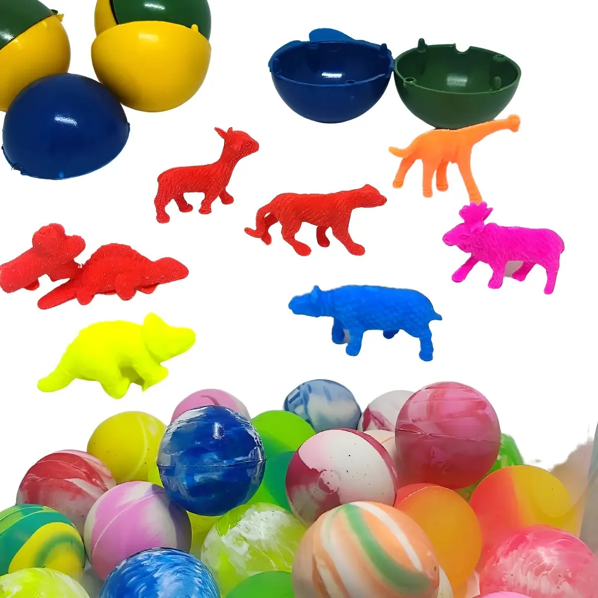 Kit D. Bolinha Pula Pula 27mm e Animais Que Crescem na Água 100 Unidades