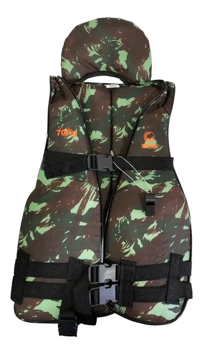 Colete Salva-vidas Até 60kgs Camuflado Com Apito