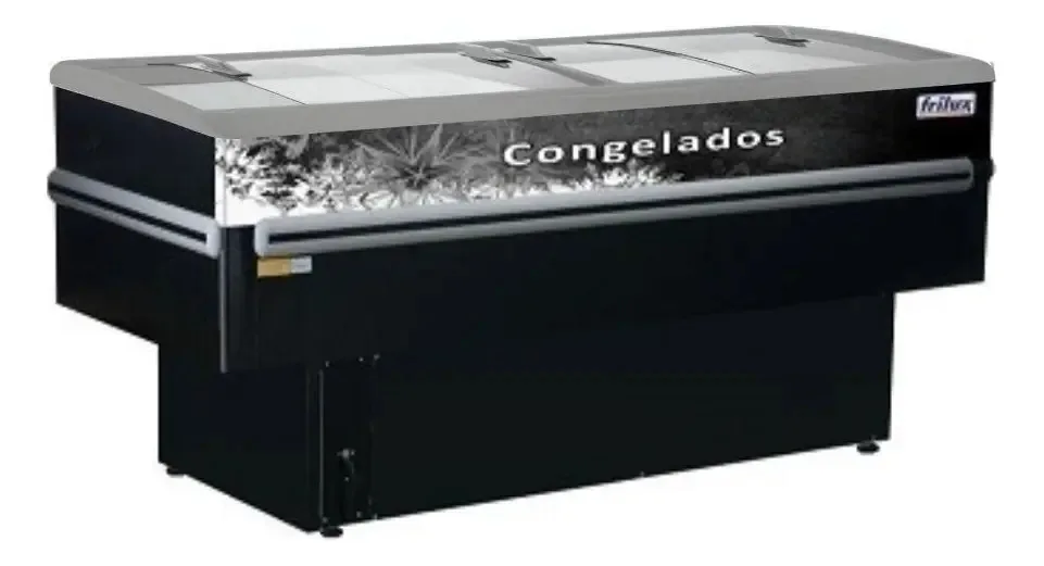 Ilha De Congelados Freezer Vidro Curvo 2 Metros Rf030 Frilux Cor Preto 220 Volts