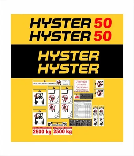 Kit de Adesivos Para Empilhadeira Hyster 50 À Prova D'água