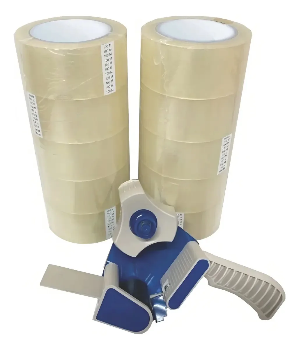 Kit 5 Fitas Adesivas 48mm X 100mts + Aplicador De Fitas