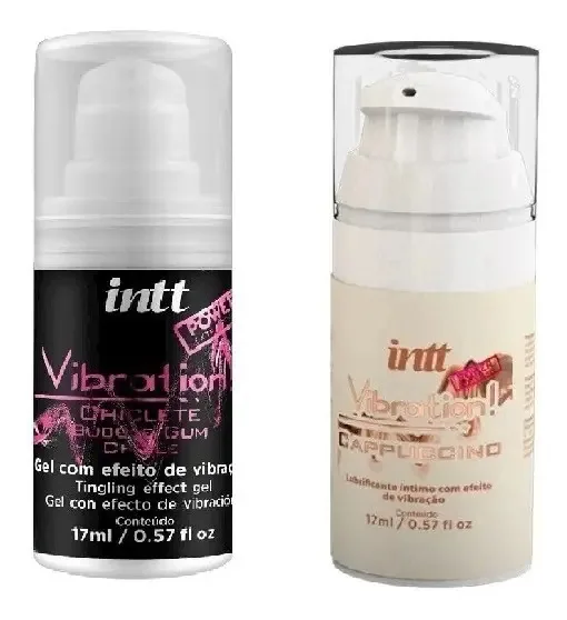 Gel Beijavel Vibration Extra Forte Chiclete E Cappuccino