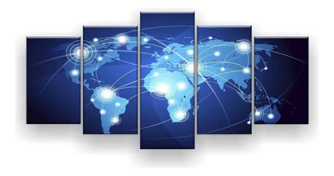 Quadro Decorativo 5 Satélite Azul