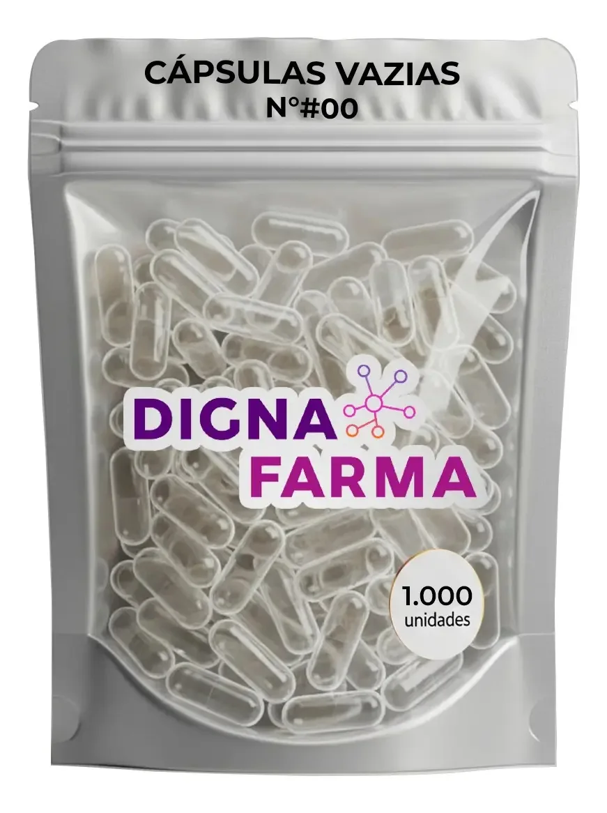 1.000 Cápsulas Vazias De Gelatina Incolor N° 00 (1000mg) Incolor / Transparente