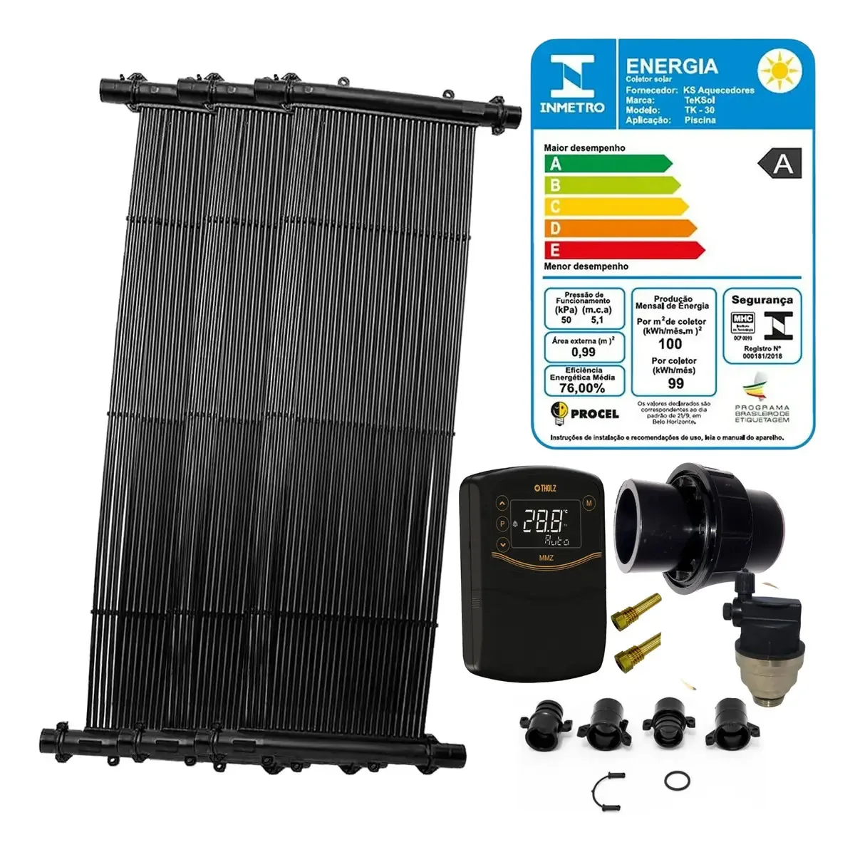 Kit Aquecimento Solar Para Piscina Completo Com 16 Placas