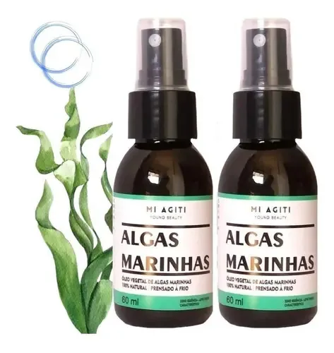 Óleo De Algas Marinhas Puro 60ml 2un Natural Rico Vitaminas Fragrância Neutro Tipo de embalagem Frasco
