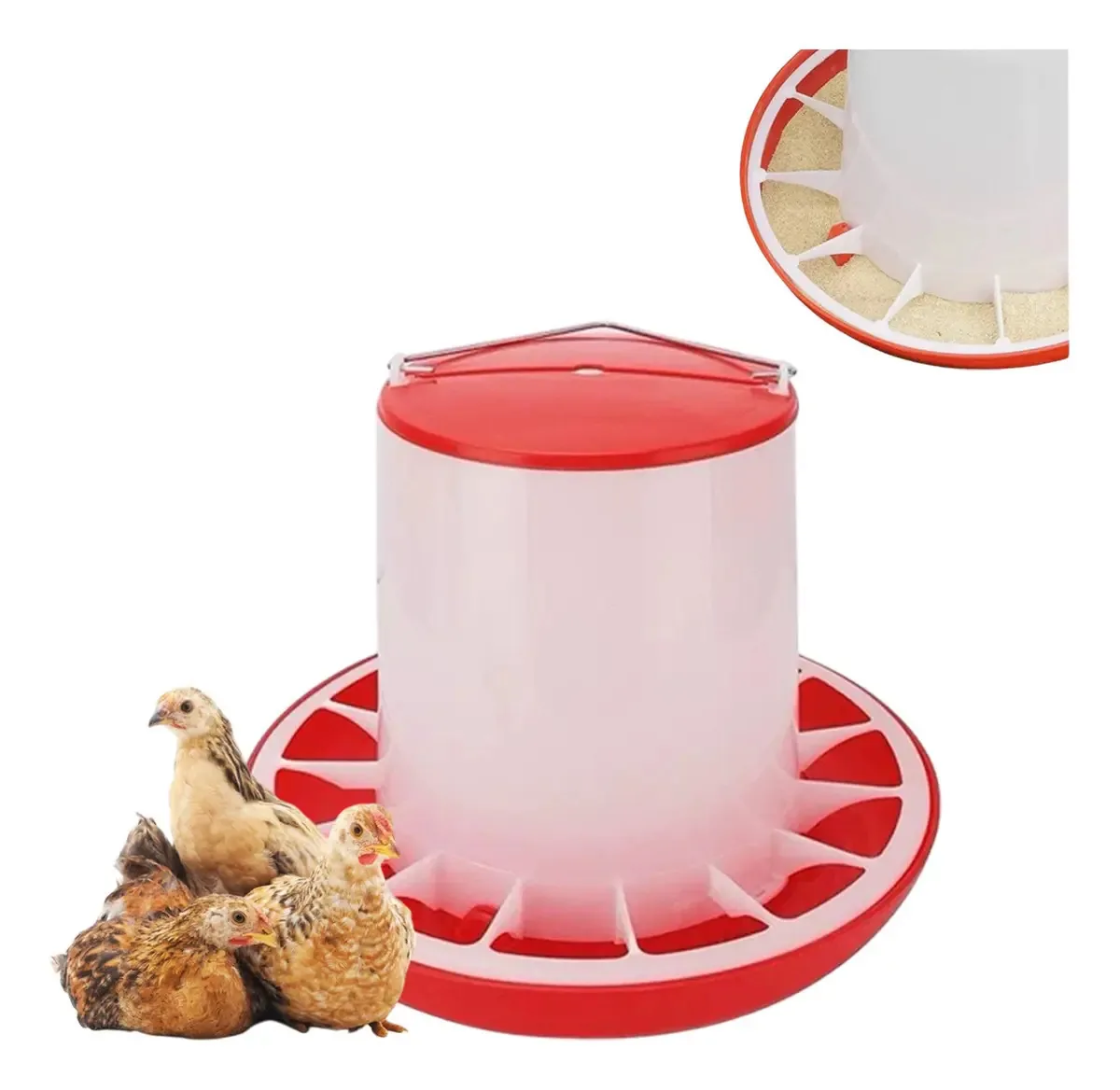 Comedouro Automático para Aves de 4 L Vermelho