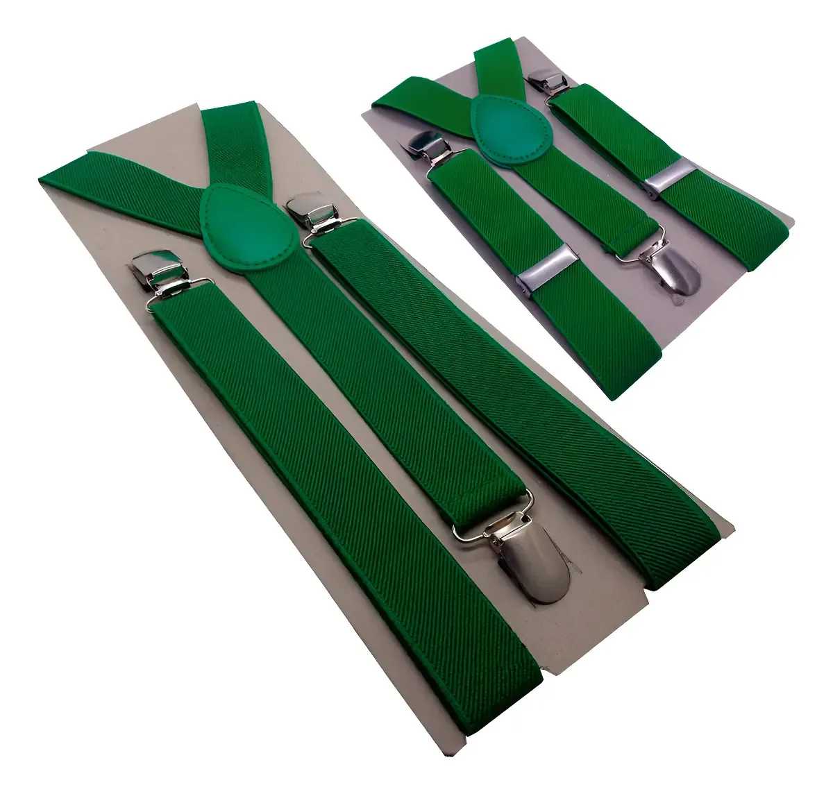 Kit Suspensório Pai E Filho Verde Bandeira Lisa