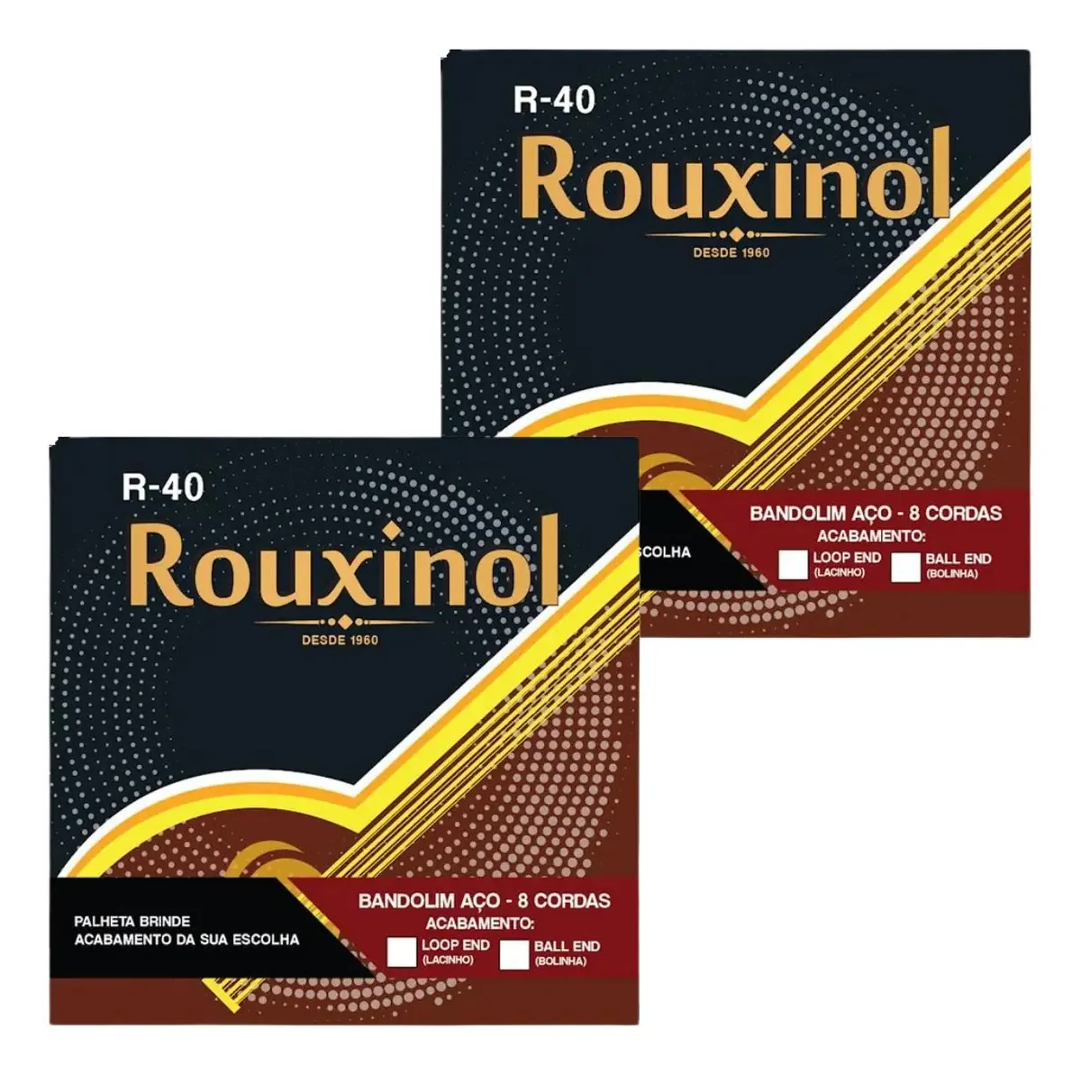 Kit 2 Encordoamento Bandolim 8 Cordas Lacinho R40le Rouxinol