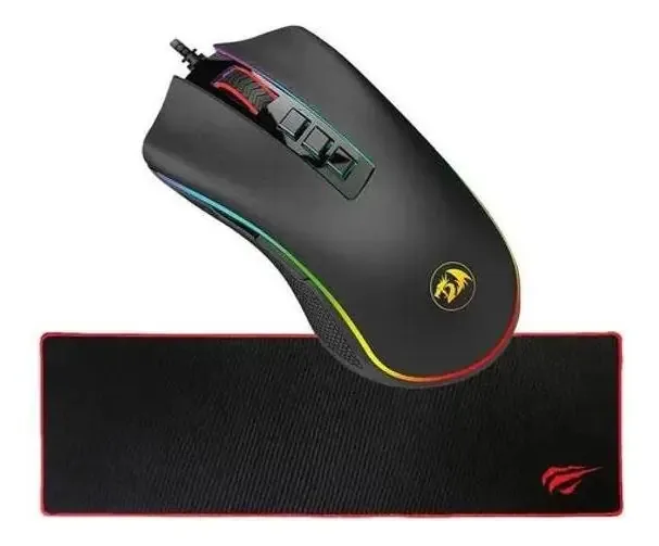 Kit Mouse Gamer Cobra Redragon E Mousepad Extra G Control