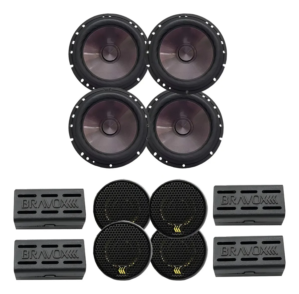 Par Kit 2 Duas Vias 6 Polegadas 120w Bravox Cs60p Cor Preto