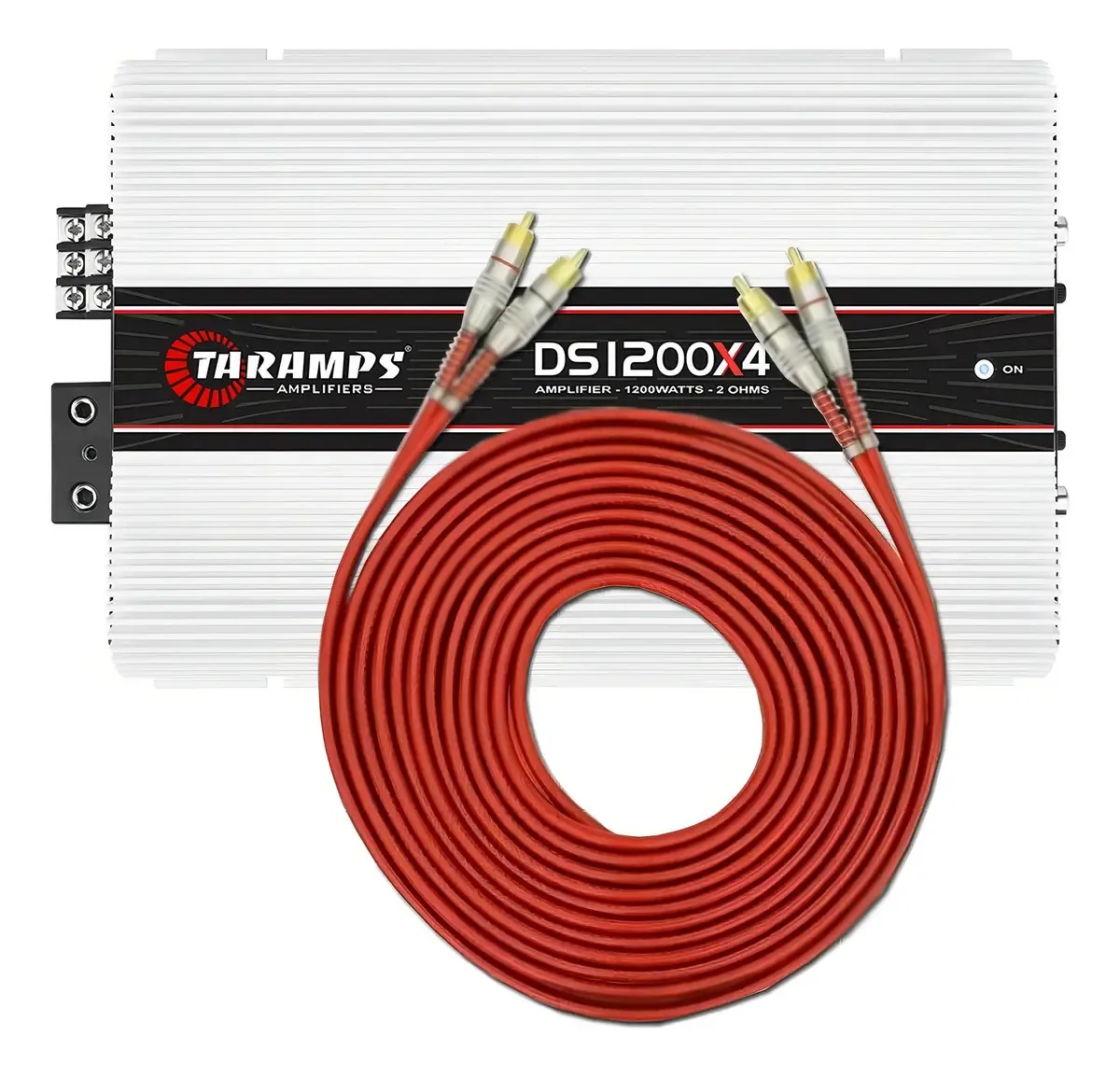 Modulo Amplificador Taramps Som Automotivo Taramps Ds1200x4 + 2cabos Rca Automotivo Potencia 1200watts 4 Canais