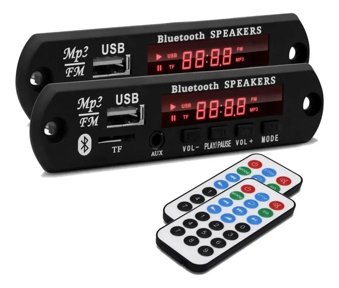 2 Placas Amplificador Módulo Pendrive Bluetooth Usb P2 Sd Fm
