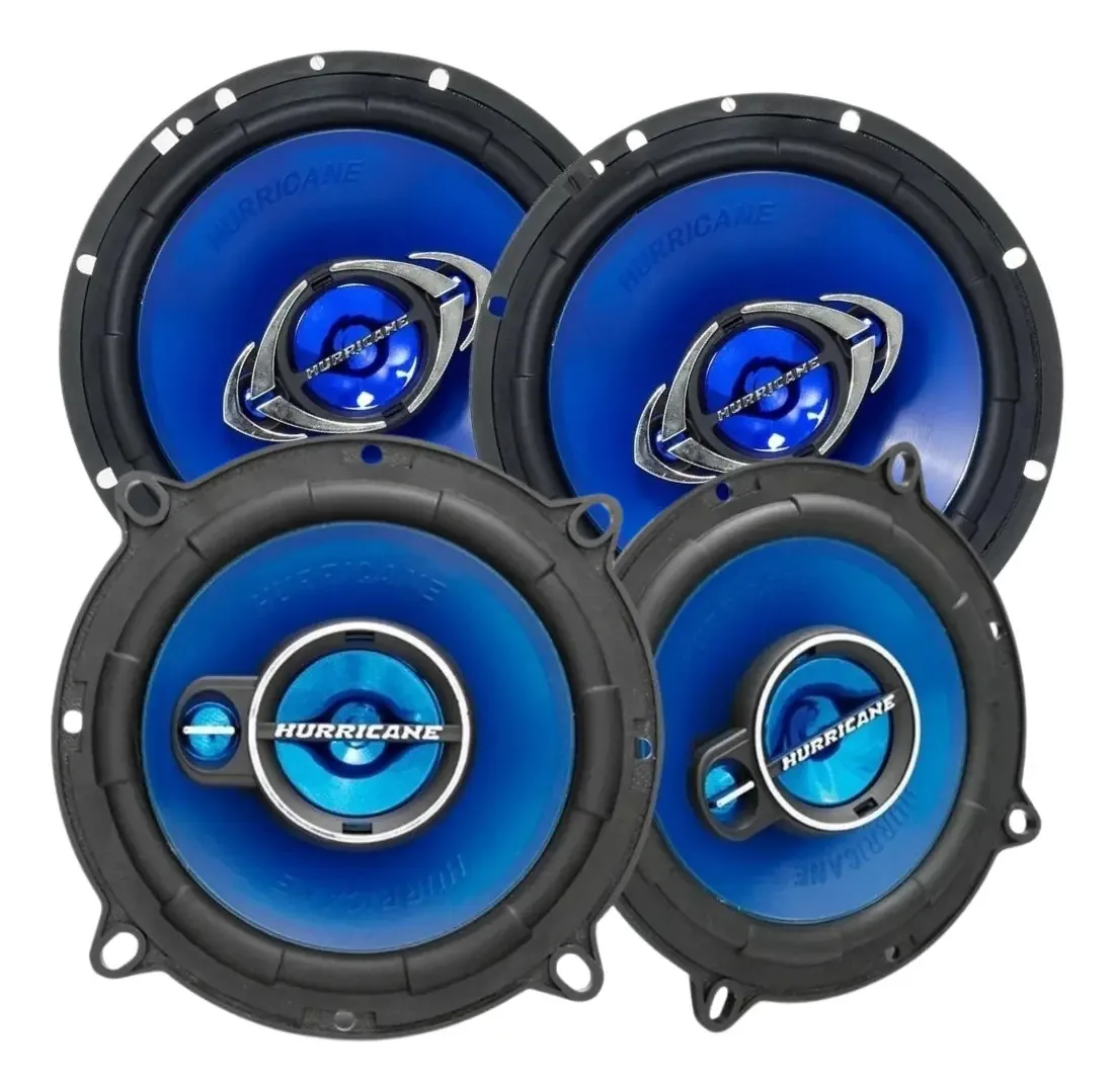 Kit Alto Falantes 6 130w Par Alto Falantes 5 100w Hurricane Cor Azul