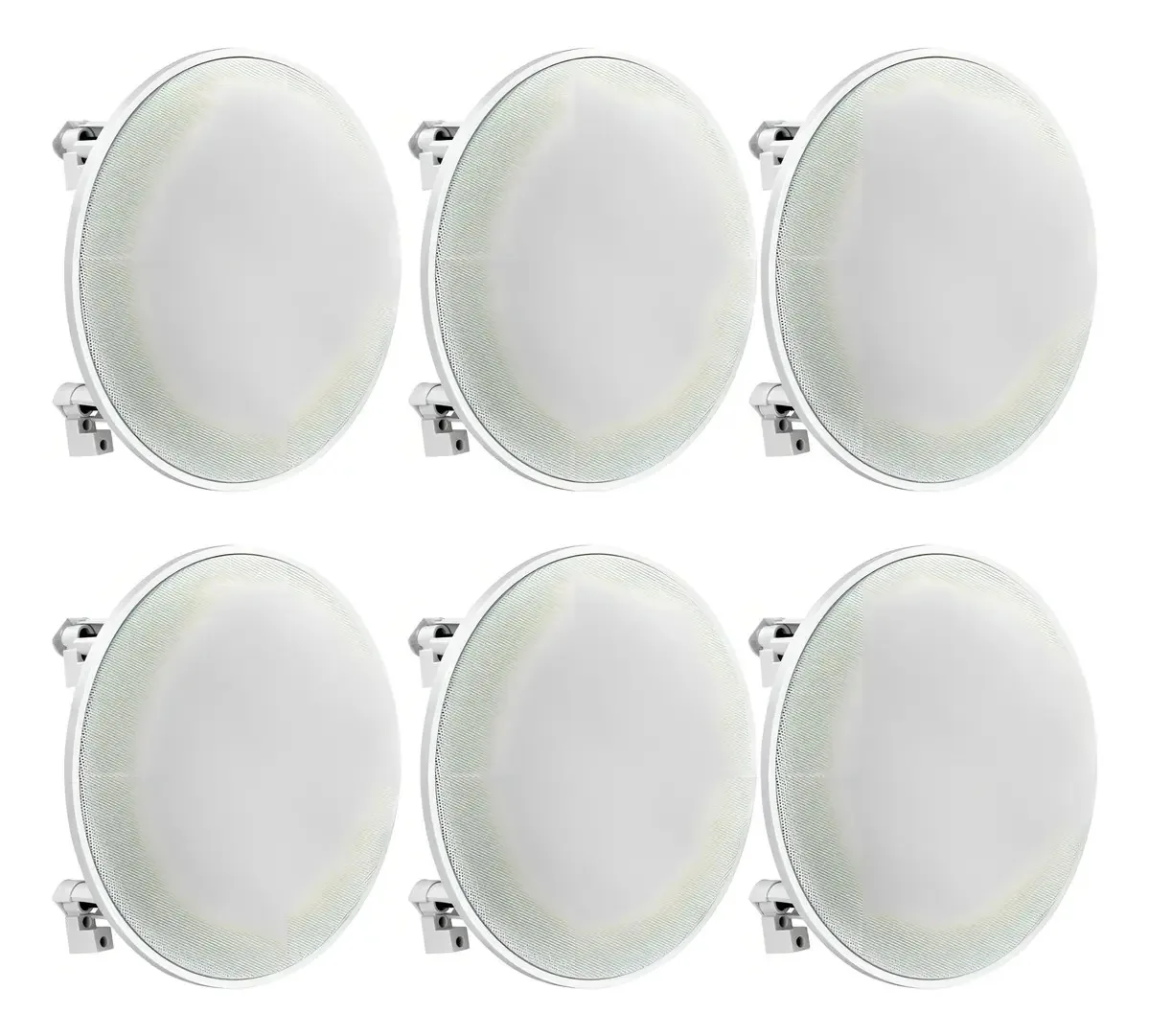 06 Arandelas Fr Embutir Redonda 6 Polegadas Branca 8ohms 40w Cor Branco