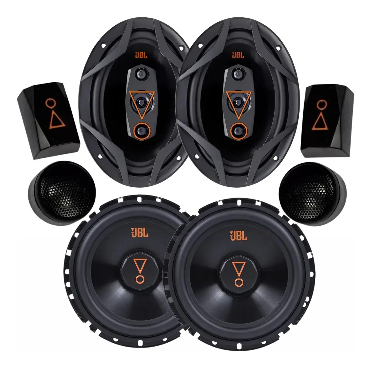 Kit Duas Vias Jbl 6'' 160w y Par Alto Falantes Jbl 6x9 240w