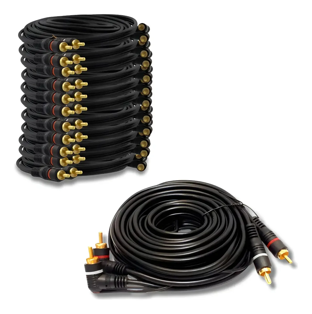 Kit 15 Cabos Rca 5m Kx3 Instalação De Módulos Amplificadores