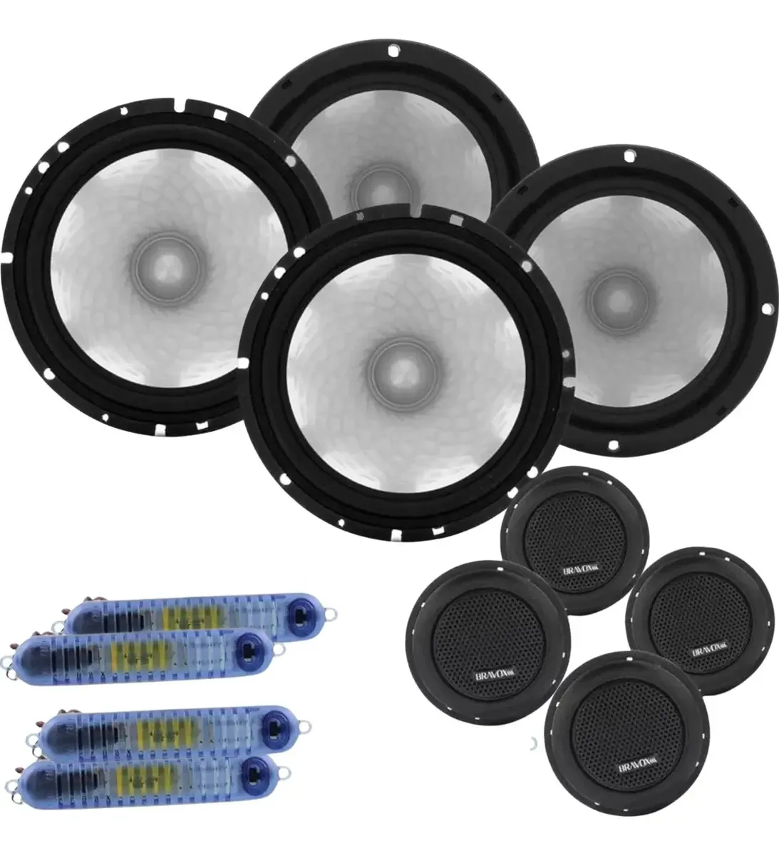 Par Kit 2 Vias Bravox 6 140w Cs60d Falante Tweeter Crossover