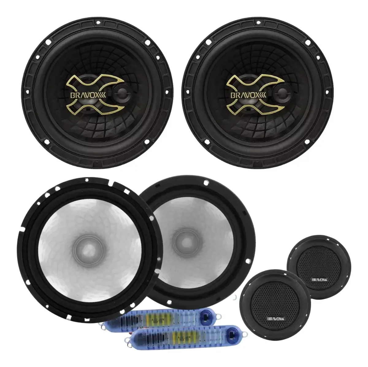 Kit Duas Vias Cs60d Bravox 6 Pol + Alto Falante B3x60g 100w