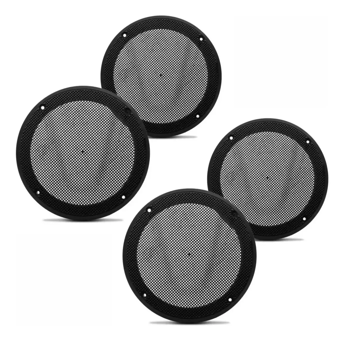 04 Telas 6 Pol Classic Grade Fiamon Preto Para Alto Falantes - Preto