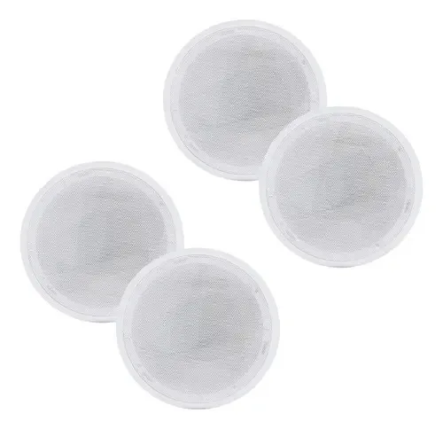 4 Caixa Acustica Orion 6pol 55w Branca 8ohms Redondo Embutir Cor Branco