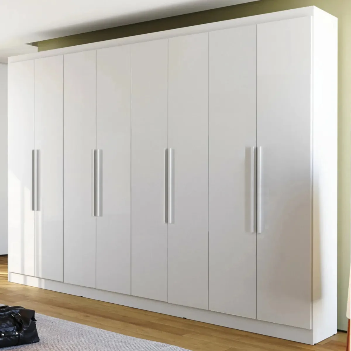 Guarda Roupas Grande Casal 8 Portas 4 Gavetas 238cm Sidney Branco