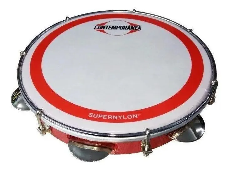 Pandeiro Contemporanea 30ctssnv 10 Pol Super Nylon Vermelho