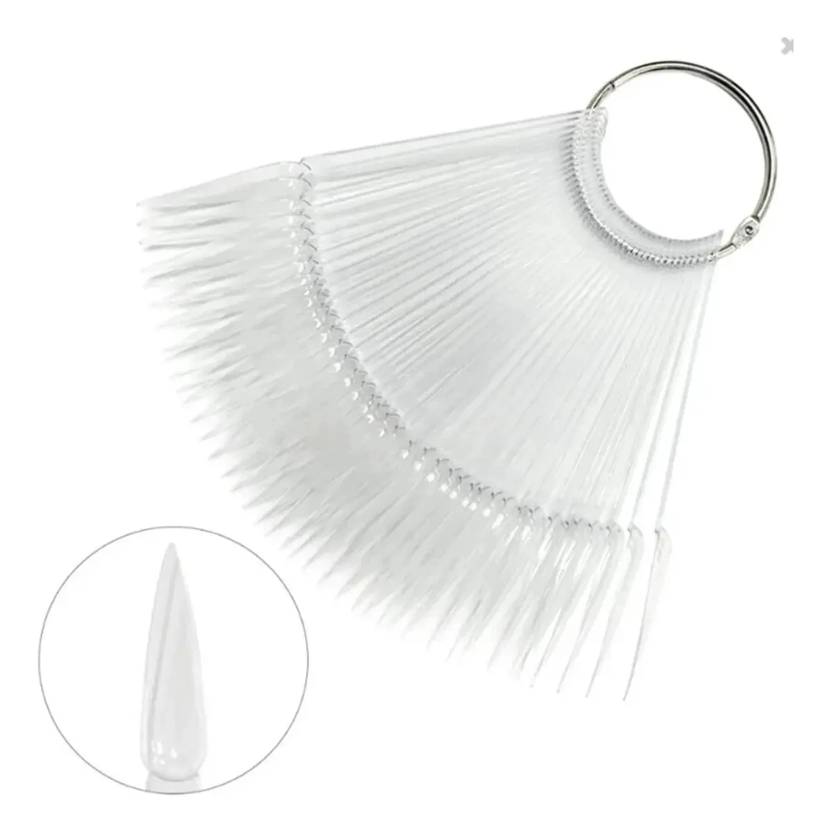 Kit De 50 Placas Display Unhas Postiça Mostruário /esmalte Cor Stilleto Transparente