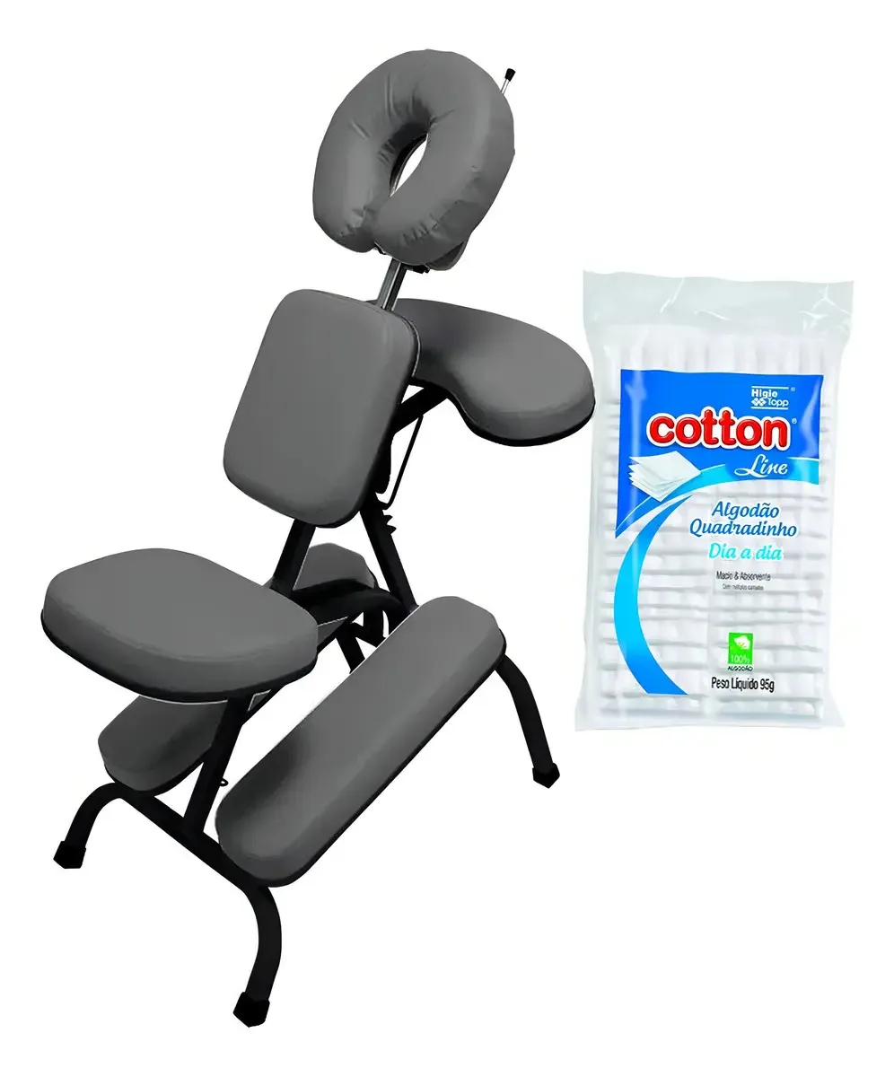 Cadeira de Massagem Quick Legno Shiatsu Dobrável Cinza Portátil 140kg
