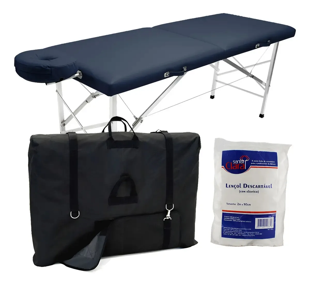 Maca Portátil para Massagem Legno Andrômeda Azul 250kg Dobrável